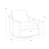 Modern European furniture - White Linen Swivel Lounge Chair - www.oroa.com