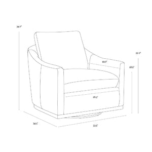   White Linen Swivel Lounge Chair | Oroa.com