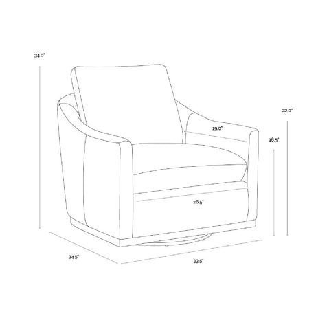 Modern European furniture - White Linen Swivel Lounge Chair - www.oroa.com