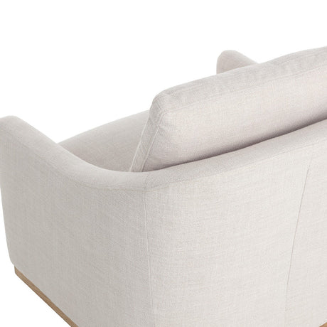 Modern European furniture - White Linen Swivel Lounge Chair - www.oroa.com