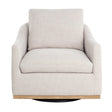 Modern European furniture - White Linen Swivel Lounge Chair - www.oroa.com