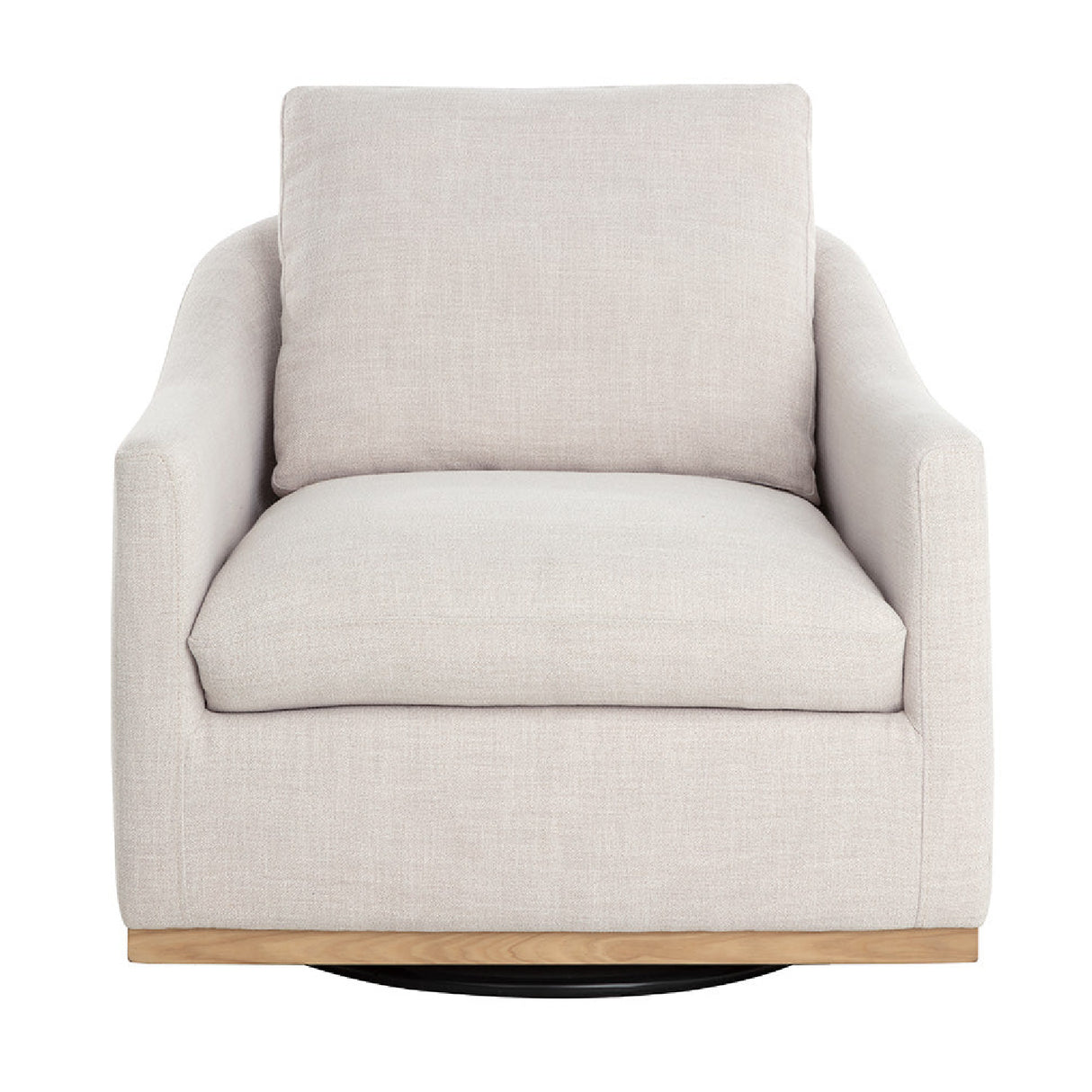   White Linen Swivel Lounge Chair | Oroa.com