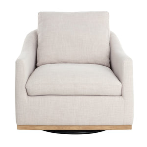   White Linen Swivel Lounge Chair | Oroa.com