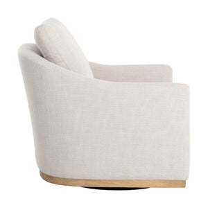   White Linen Swivel Lounge Chair | Oroa.com