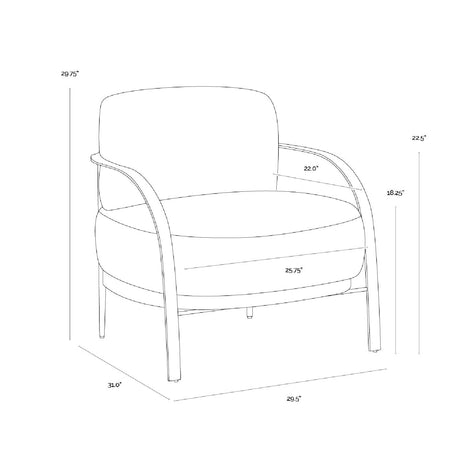 Modern European furniture - Gold Framed Fabric Lounge Chair - www.oroa.com