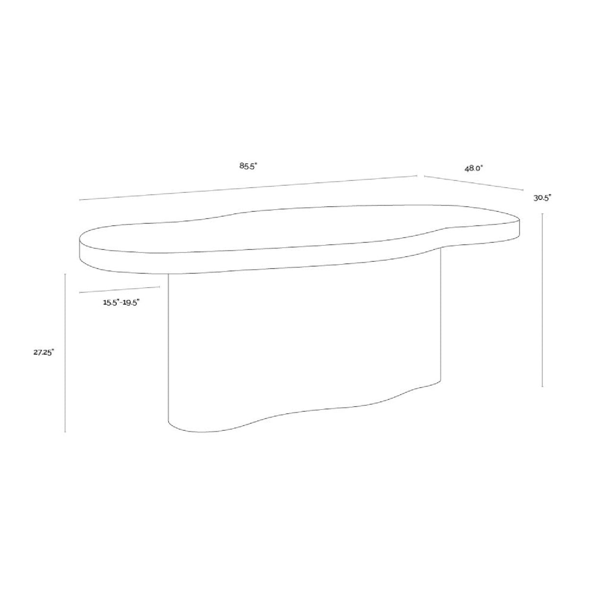 Modern European furniture - Organic-Shaped Indoor/Outdoor Dining Table - www.oroa.com