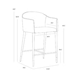 Modern European furniture - Cream Leather Counter Stool - www.oroa.com