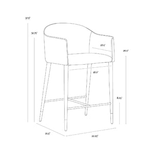   Cream Leather Counter Stool | Oroa.com