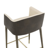 Modern European furniture - Cream Leather Counter Stool - www.oroa.com