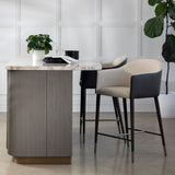 Modern European furniture - Cream Leather Counter Stool - www.oroa.com