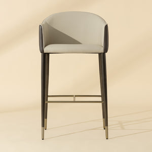   Cream Leather Bar Stool | Oroa.com