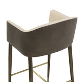 Modern European furniture - Cream Leather Bar Stool - www.oroa.com
