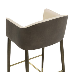   Cream Leather Bar Stool | Oroa.com