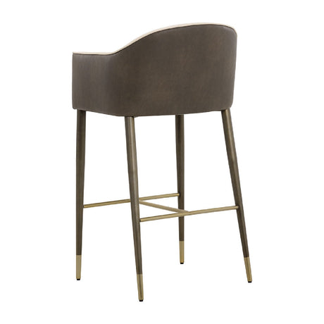 Modern European furniture - Cream Leather Bar Stool - www.oroa.com