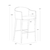 Modern European furniture - Cream Leather Bar Stool - www.oroa.com