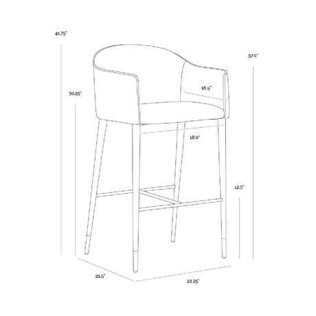 Modern European furniture - Cream Leather Bar Stool - www.oroa.com