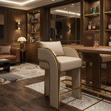 Modern European furniture - 3-Legged Leather Counter Stool - www.oroa.com