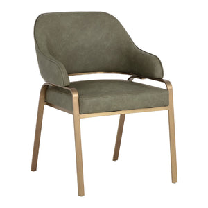   Curved-Back Leather Dining Armchair | Oroa.com