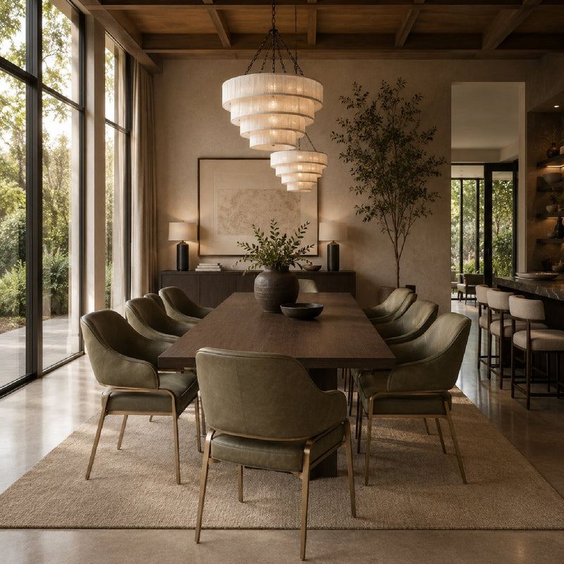 Curved-Back Leather Dining Armchair by Splendido Malachi Dining Chair, alternate view 2