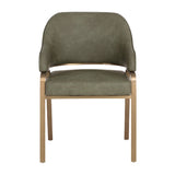 Modern European furniture - Curved-Back Leather Dining Armchair - www.oroa.com