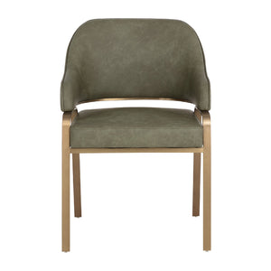  Curved-Back Leather Dining Armchair | Oroa.com