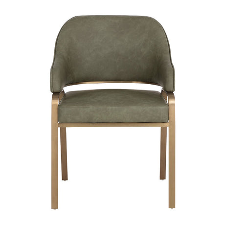 Modern European furniture - Curved-Back Leather Dining Armchair - www.oroa.com