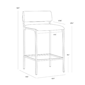   Black Fabric Counter Stool | Oroa.com