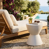 White Hourglass Indoor/Outdoor End Table | Splendido Logan