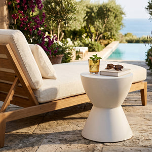   White Hourglass Indoor/Outdoor End Table | Oroa.com