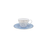 Silver Rain Tea Cup + Saucer (Set of 2)