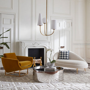 Sloped-Back Bouclé Chaise | Jonathan Adler Ether | Oroa.com