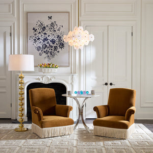 Macrame Fringed Velvet Armchair | Jonathan Adler Bonaparte | Oroa.com
