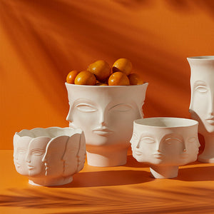Matte Porcelain Face Pedestal Bowl | Jonathan Adler Dora Maar | Oroa.com