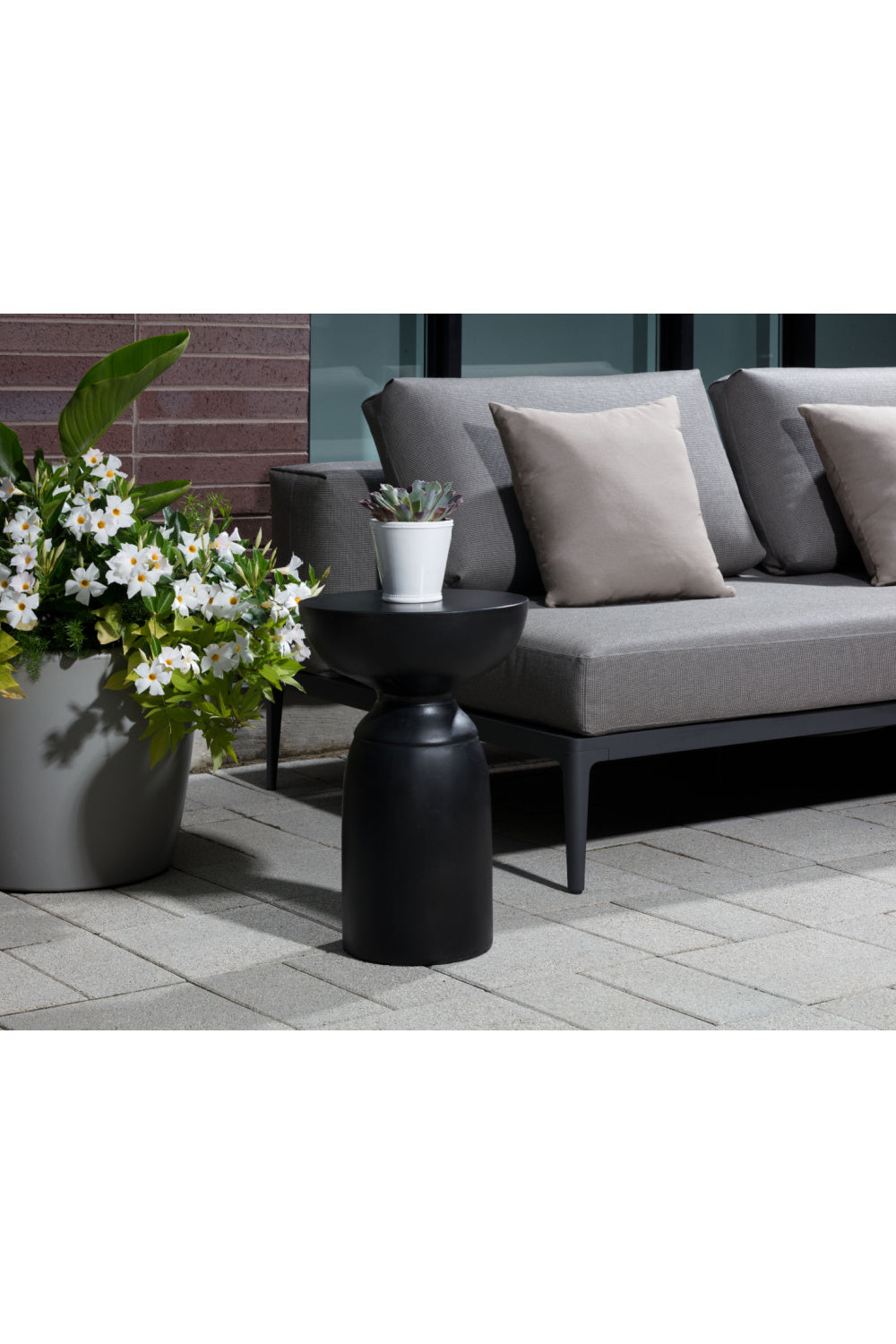 Modern European furniture - Black Concrete Indoor/Outdoor End Table - www.oroa.com