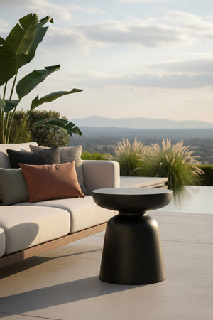 Modern European furniture - Black Indoor/Outdoor End Table - www.oroa.com