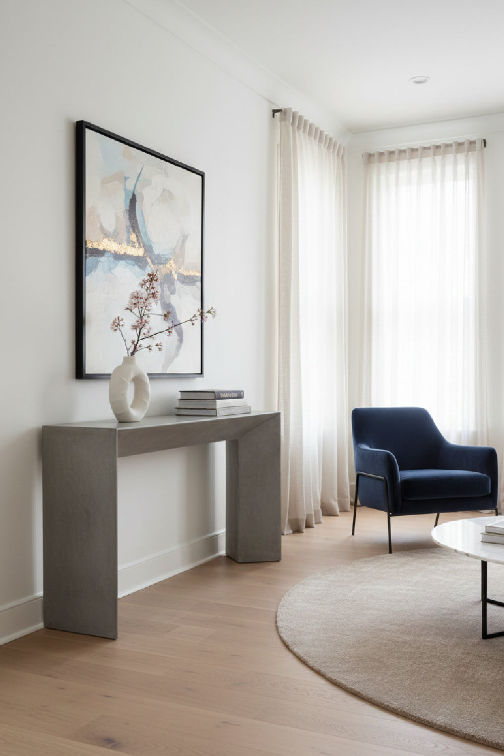 Modern European furniture - Gray Concrete Indoor/Outdoor Console Table - www.oroa.com