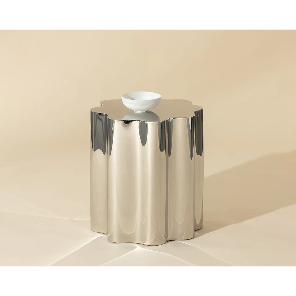   Modern European furniture - Silver Organic-Shaped Side Table - www.oroa.com | Oroa.com