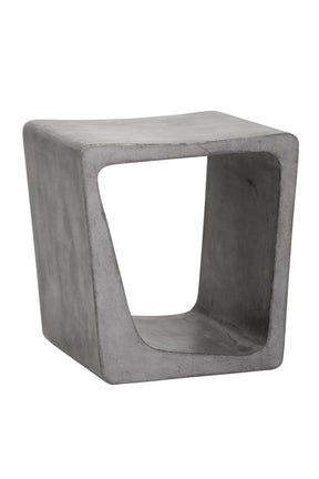 Gray Asymmetrical Indoor/Outdoor End Table by Splendido Darwin Side Table
