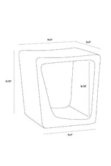 Modern European furniture - Gray Asymmetrical Indoor/Outdoor End Table - www.oroa.com
