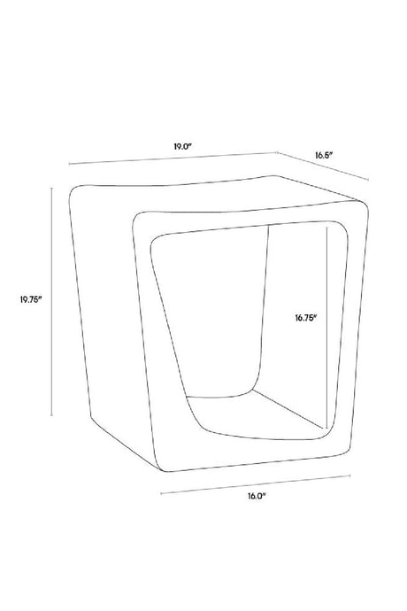 Modern European furniture - Gray Asymmetrical Indoor/Outdoor End Table - www.oroa.com