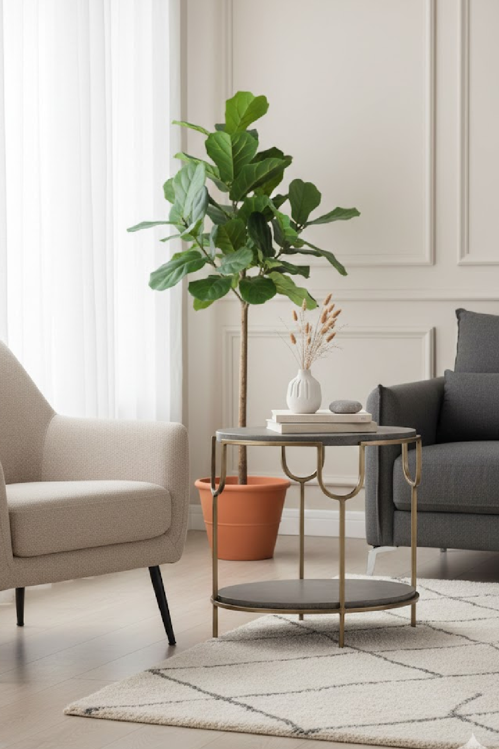   Modern European furniture - Oval Gray Concrete Side Table - www.oroa.com | Oroa.com