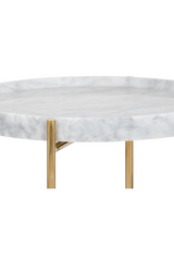 Modern European furniture - White Marble End Table - www.oroa.com