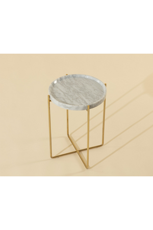 White Marble End Table | Splendido Liv