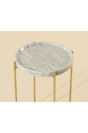 White Marble End Table | Splendido Liv