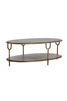Modern Concrete Oval Coffee Table by Splendido Arya