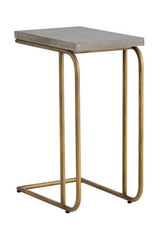 Modern European furniture Gray Concrete C-Shaped End Table  - www.oroa.com