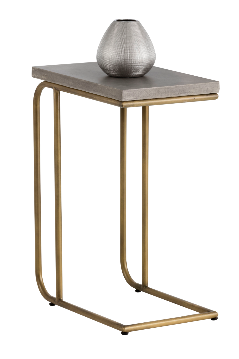 Gray Concrete C-Shaped End Table | Splendido Lucius