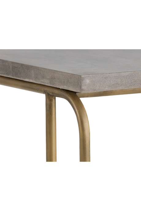 Modern European furniture Gray Concrete C-Shaped End Table  - www.oroa.com