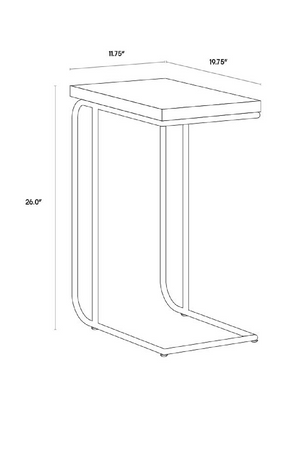 Gray Concrete C-Shaped End Table | Splendido Lucius