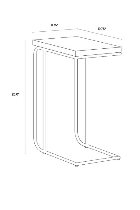 Modern European furniture Gray Concrete C-Shaped End Table  - www.oroa.com